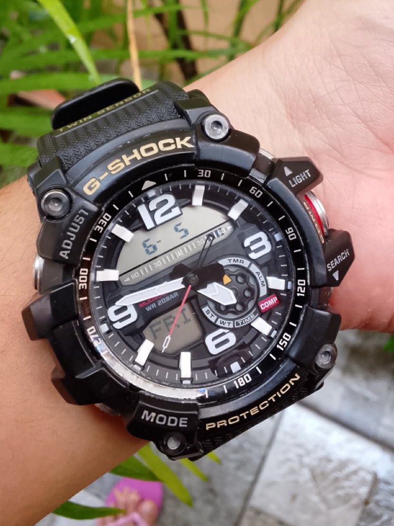 Casio G-Shock Mud Resist Watch (Category: Luxury Watches) located in Cabanatuan. Submitted by albertgonzales27 (Listing ID 1442681705, Image 2). Description: - Brand: Casio G-Shock - Color: Black - Durability: Mud Resistant, Water Resistant up to 200 meters - Features: World Time, Stopwatch - Ideal for: Outdoor activities, everyday wear - Condition: Good working condition.