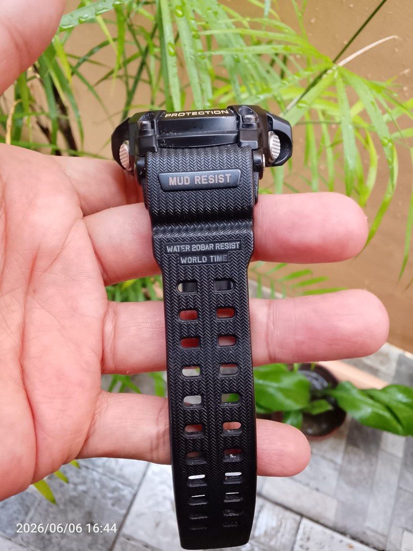 Casio G-Shock Mud Resist Watch (Category: Luxury Watches) located in Cabanatuan. Submitted by albertgonzales27 (Listing ID 1442681705, Image 3). Description: - Brand: Casio G-Shock - Color: Black - Durability: Mud Resistant, Water Resistant up to 200 meters - Features: World Time, Stopwatch - Ideal for: Outdoor activities, everyday wear - Condition: Good working condition.