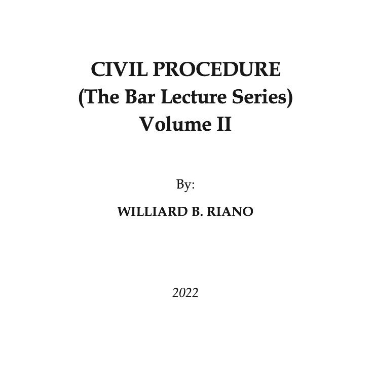 Civil Procedure 2 (2022) by Riano (Category: Textbooks) located in Caloocan City. Submitted by kikimiyazaki31 (Listing ID 1430343237, Image 1). Description: Message me for details..