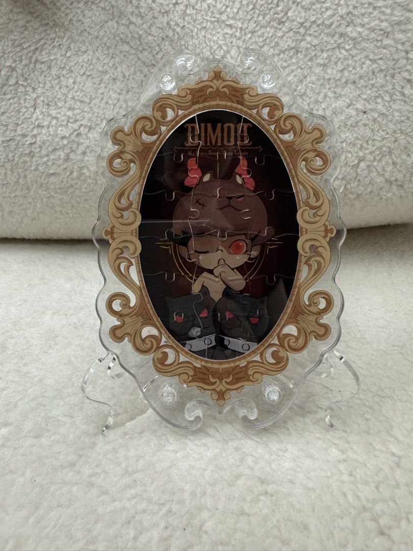 Dimoo - Acrylic Puzzle Frame with freebies (Category: Art & Prints) located in Quezon City. Submitted by kisses14 (Listing ID 1442622401, Image 3). Description: Dimoo - No One’s Gonna Sleep Tonight Series Acrylic Puzzle frame with stand Free Dimoo tattoo stickers and Labubu sticker .