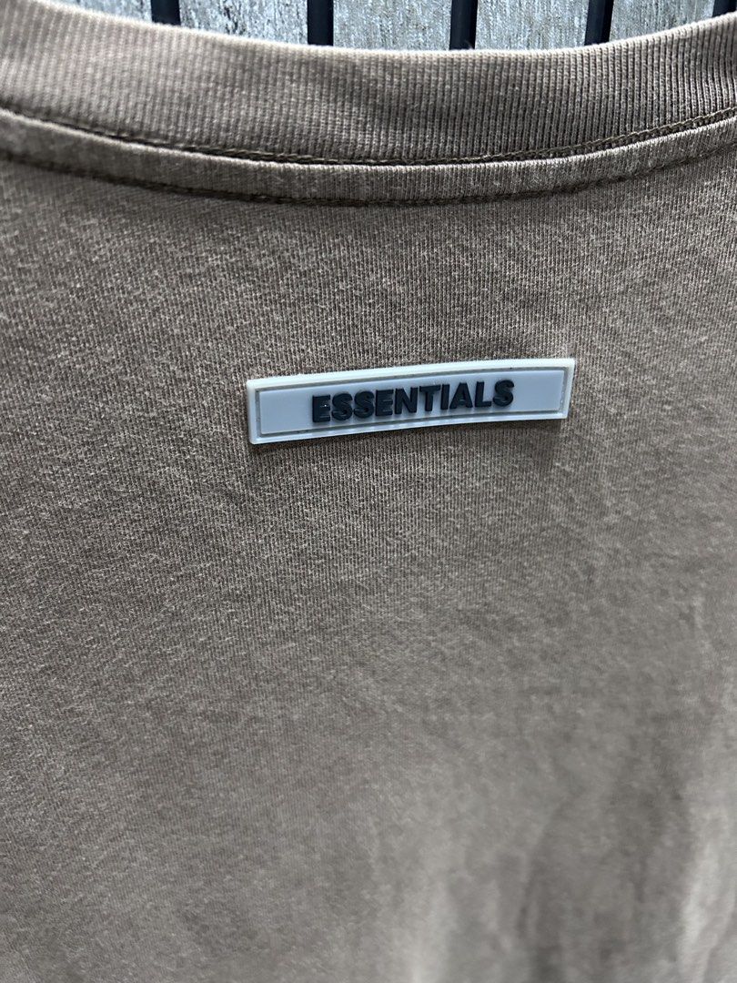 Essentials Script choco brown (Category: Tshirts & Polo Shirts ) located in Malasiqui. Submitted by blckfourthrift (Listing ID 1442594870, Image 3). Description: Essentials Script choco brown L on tag 24x31 Issue/s: Lints,Good fade and Stains .