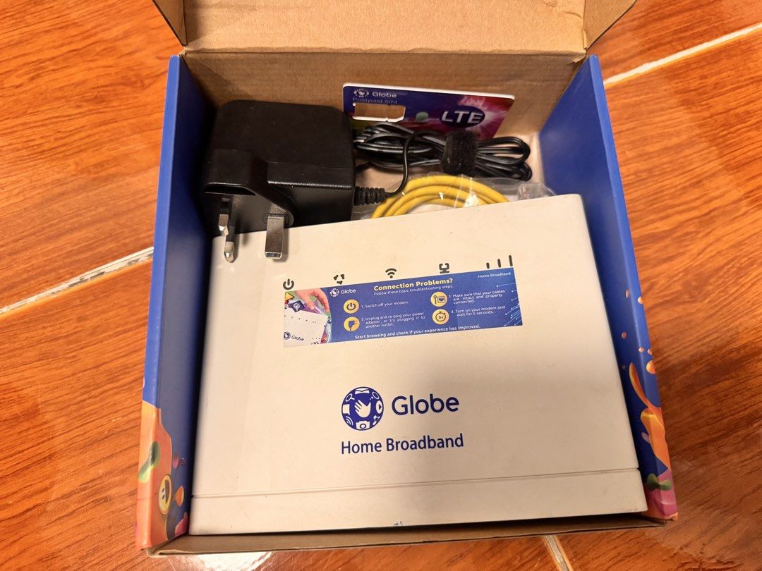 Globe Home Broadband 4 Port Modem (Category: Networking) located in Quezon City. Submitted by helloandgoodbuy (Listing ID 1442575964, Image 1). Description: - Globe Home Broadband 4-Port Modem - Includes modem and power adapter - Everything you need to get connected.