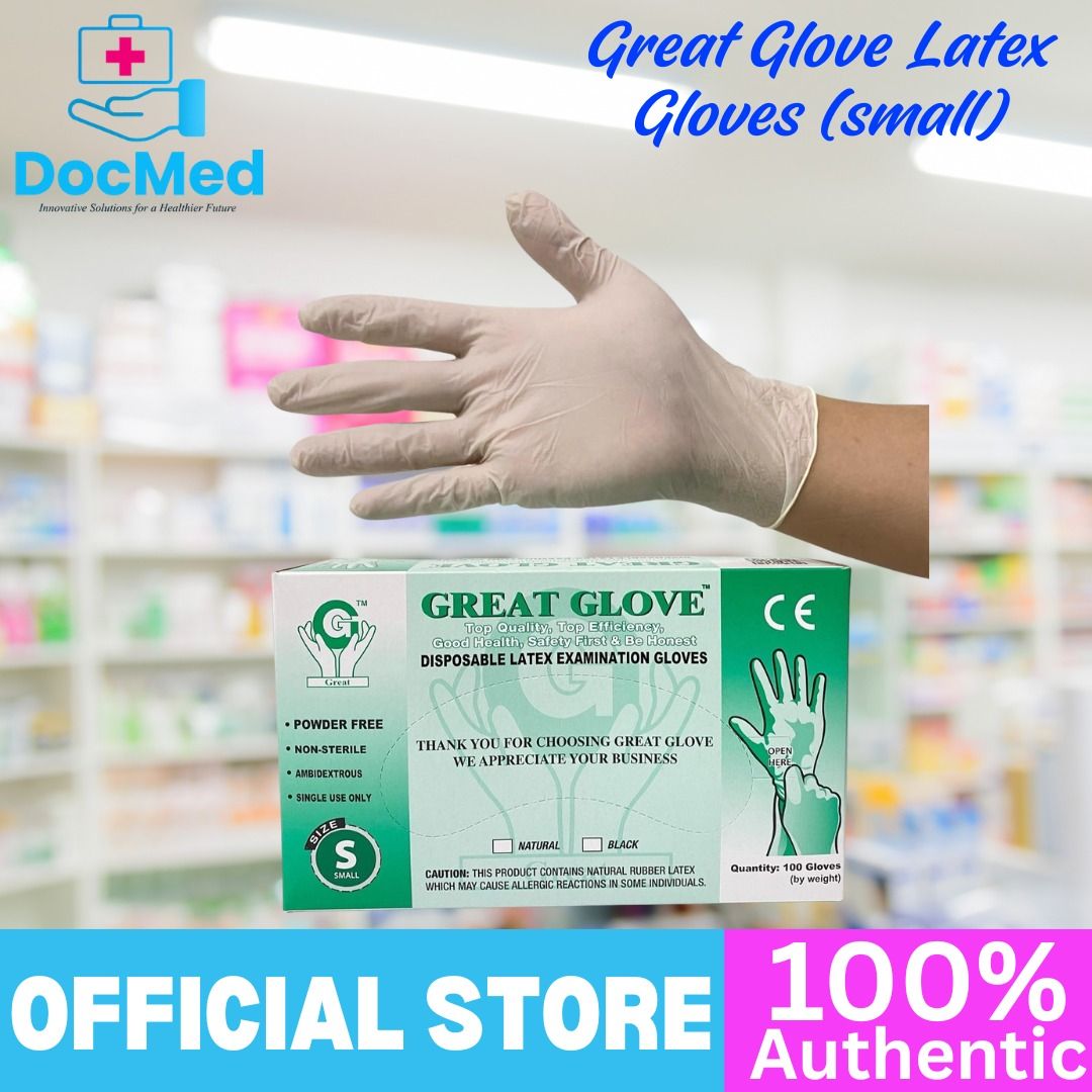 GREAT GLOVE LATEX-SMALL (Category: Medical Supplies & Tools) located in Quezon City. Submitted by marketings84097 (Listing ID 1442560464, Image 1). Description: OPEN FOR BULK ORDERS!!! AVAILABLE ON HAND / READY STOCKS! Huwag nang maghanap pa — lahat ng medical supplies na kailangan mo, nandito na sa amin! DXS ENTERPRISES INC. Your trusted supplier of Medical Supplies & Equipment! We accept RETAIL and BULK ORDERS Quality products Affordable prices