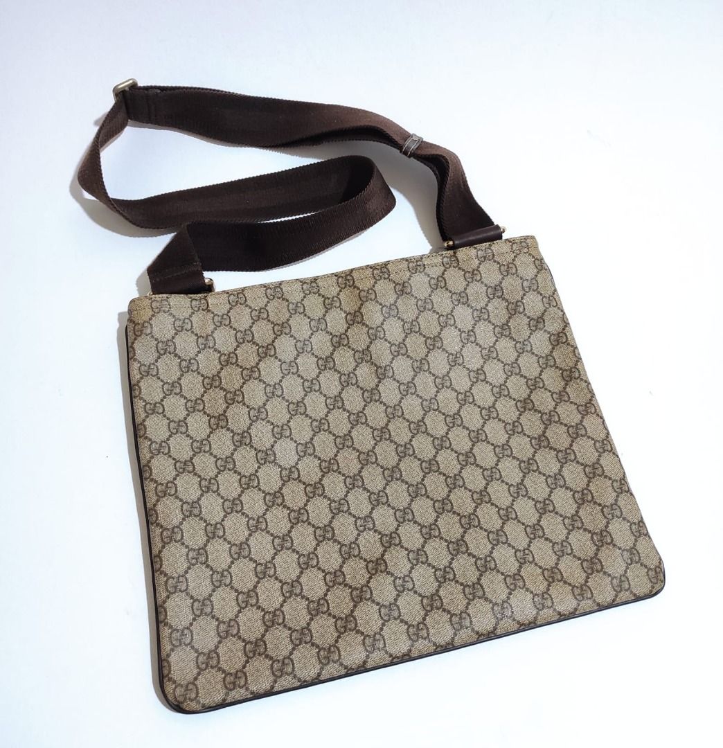 Gucci GG Monogram Canvas Crossbody Bag (Category: Luxury Bags & Wallets) located in Pasay City. Submitted by highkeys (Listing ID 1442678893, Image 3). Description: - Authentic Gucci crossbody bag - Classic GG monogram canvas - Brown leather trim and strap - Interior zip pocket - Made in Italy - Serial number: 201446 204991 - Ideal for everyday use - Meet up anywhere around Metro Manila.