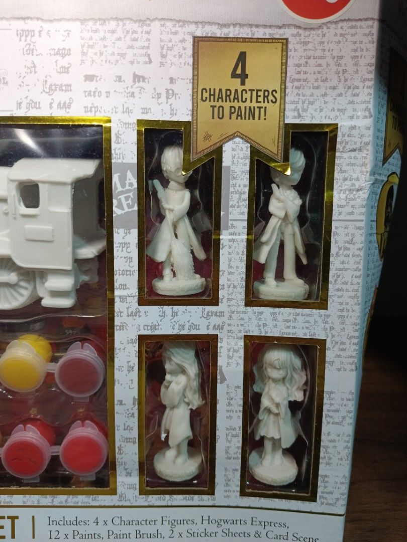 Harry Potter Hogwarts Express Model Paint Set (Category: Craft Supplies & Tools) located in Las Pinas. Submitted by mommy_14 (Listing ID 1442724042, Image 2). Description: - Paint your own Hogwarts Express train and 4 character figures! - Includes 12 paints and 2 brushes for detailed customization. - Comes with sticker sheets and a card scene for added playability. - Ideal for any Harry Potter fan. - A fantastic creative project for all ages..