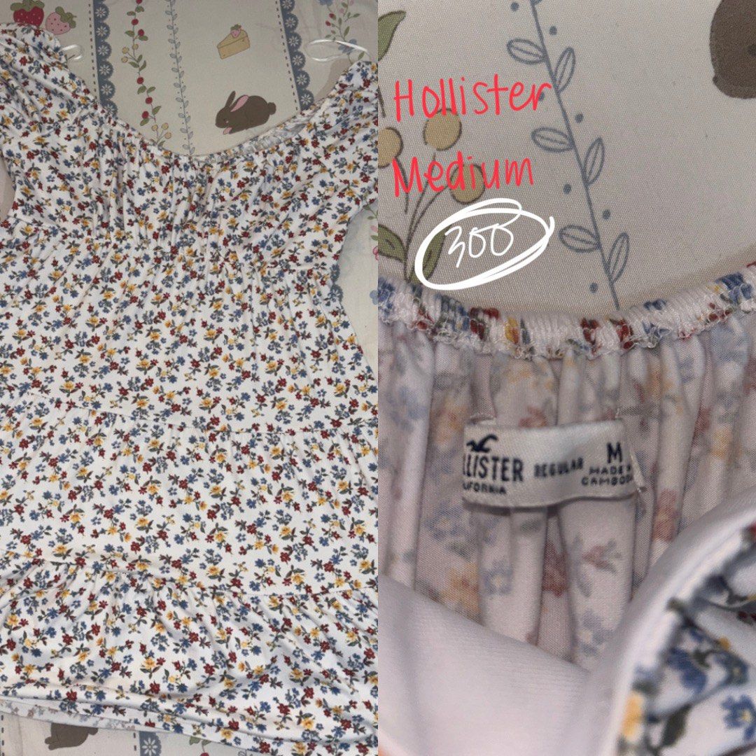 Hollister Floral Off-Shoulder Top Medium (Category: Blouses) located in Manila. Submitted by bellsellsss (Listing ID 1442546534, Image 1). Description: - Cute Hollister top - Ditsy floral print - Off-shoulder design - Smocked neckline - Size: Medium - Ideal for casual wear or a day out - Price: PHP 300.