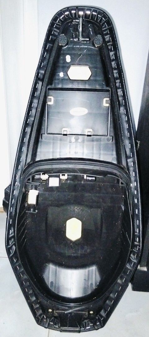 Honda Click 125 V3 - Motorcycle Seat - Black (Category: Other Motorcycles Parts and Accessories) located in Tarlac. Submitted by chiefnaticz2020 (Listing ID 1442640310, Image 2). Description: -LAST PRICE FIXED AND POSTED - BAWAL BURAOT BUYERS - Black motorcycle seat - QC PASSED sticker underneath - Suitable for scooters or smaller motorcycles - Includes clips and mounting points - Ready for a new owner -Original stock of Honda Click 125 V3 compat