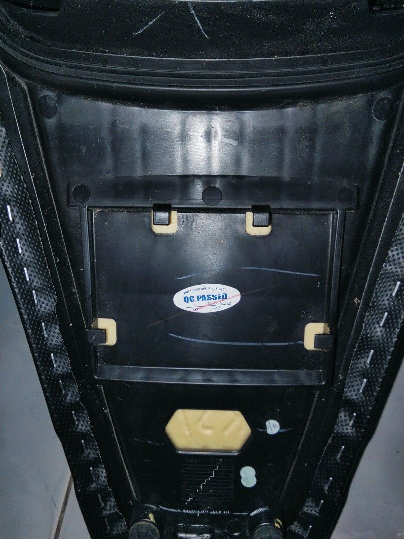 Honda Click 125 V3 - Motorcycle Seat - Black (Category: Other Motorcycles Parts and Accessories) located in Tarlac. Submitted by chiefnaticz2020 (Listing ID 1442640310, Image 3). Description: -LAST PRICE FIXED AND POSTED - BAWAL BURAOT BUYERS - Black motorcycle seat - QC PASSED sticker underneath - Suitable for scooters or smaller motorcycles - Includes clips and mounting points - Ready for a new owner -Original stock of Honda Click 125 V3 compat