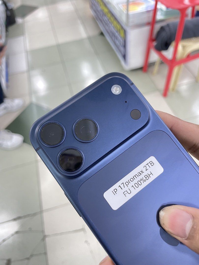 iPhone 17 Pro Max 2TB 100%BH NTC OPENLINE (Category: iPhone 17 Series) located in Manila. Submitted by benshop. (Listing ID 1442717724, Image 2). Description: FOR SALE | TRADE/SWAP BenShop Price : 115,000 php ▫️On hand: iPhone 17 Pro Max ▫️2TB ▫️Openline/Factory unlocked ▫️DeepBlue ▫️100% Batt health ▫️Ntc ▫️All Features Working INCLUSIONS & FREEBIES: *CHARGER SET *CLEAR CASE *TEMPERED GLASS MODE OF TRANSACTION: ▫️ STORE PICK UP (Preferred) ▫️MEE