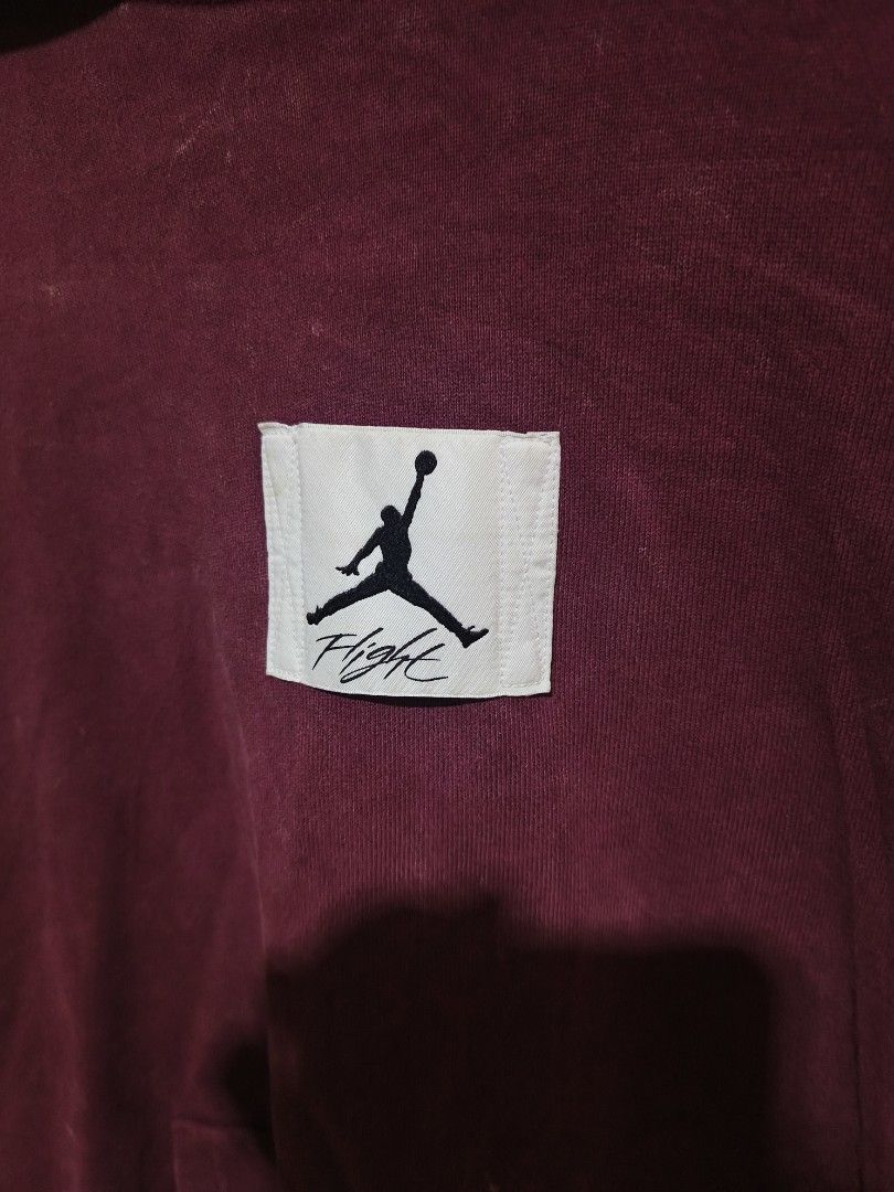Jordan Flight Hoodie Maroon Washed (Category: Coats, Jackets and Outerwear) located in Angeles City. Submitted by thriftglitz (Listing ID 1442725690, Image 2). Description: 25x29 9.5/10 condition No lace complete tags.
