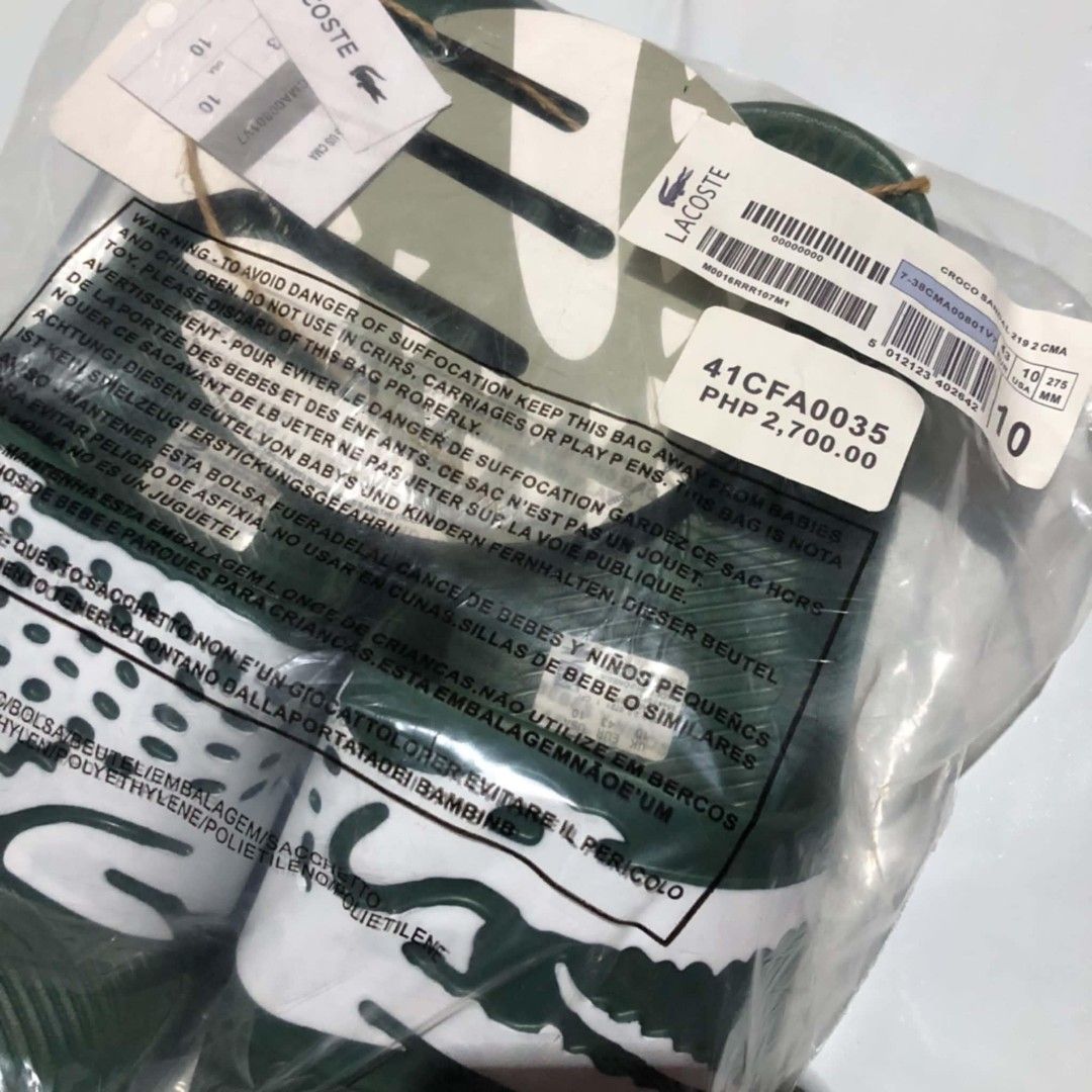 Lacoste croco 2.0 slides (green,white) (Category: Slippers & Slides) located in Cavite. Submitted by spotthisthrift (Listing ID 1442722202, Image 3). Description: I have multiple sizes 7,8,9,10,11,12.