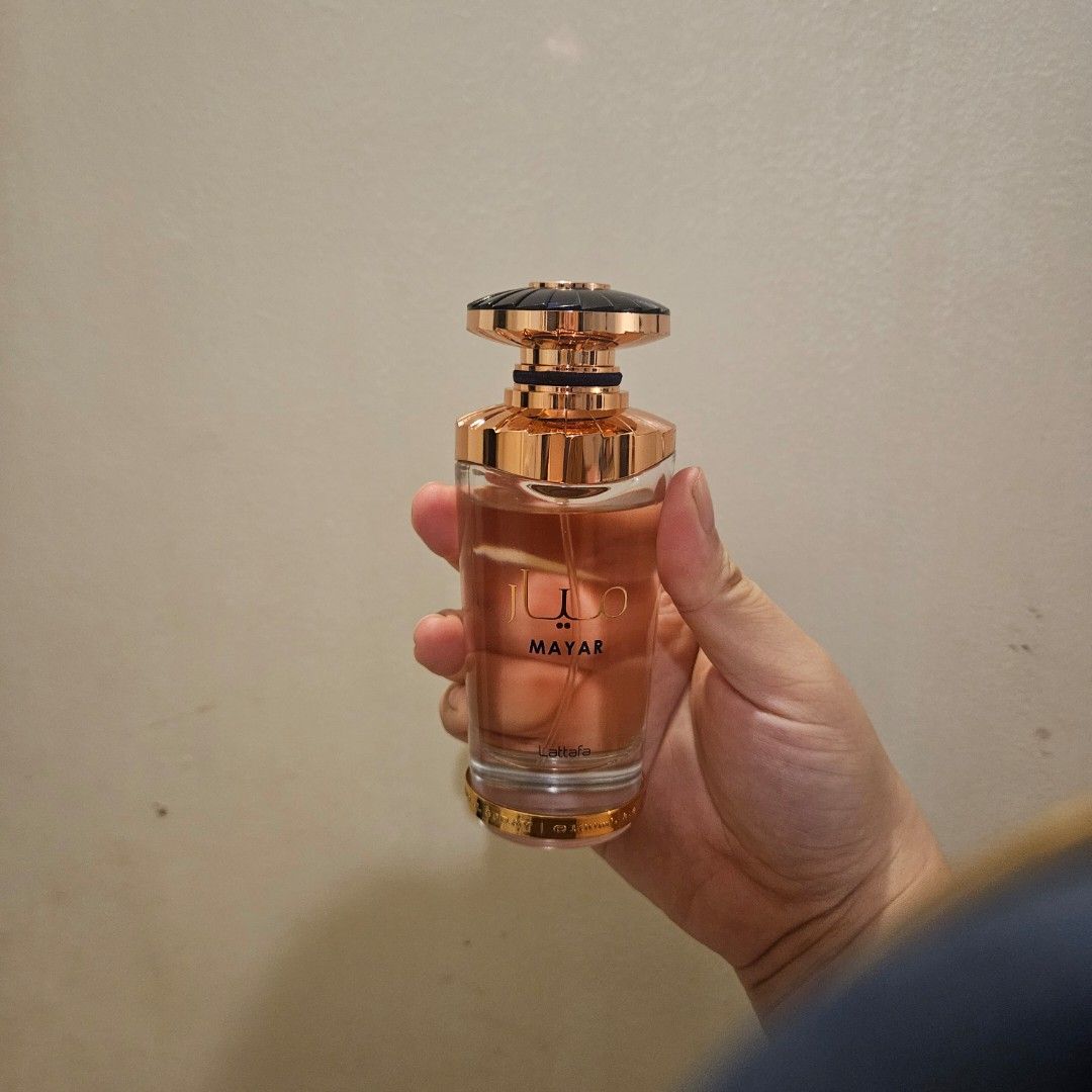 Lattafa Mayar Eau de Parfum (Category: Fragrance & Deodorants) located in Tarlac. Submitted by flourishingrace (Listing ID 1442551528, Image 2). Description: - Lattafa Mayar perfume - Comes in a beautiful pink and gold tin - Rose gold bottle with a decorative cap - Great, lovely fragrance - Selling as I have too many perfumes.