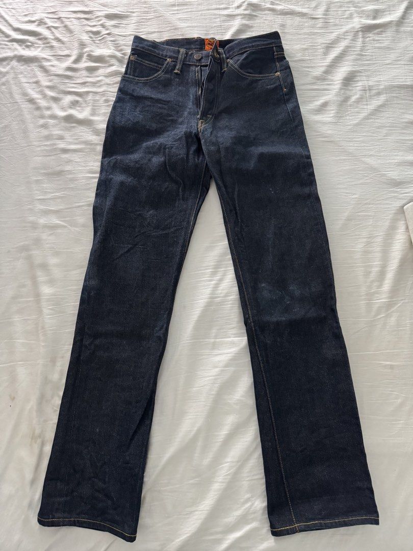 Lee RCM Selvedge Denim Jeans (Category: Jeans) located in Quezon City. Submitted by nkki11 (Listing ID 1442615733, Image 2). Description: - Lee RCM dark wash selvedge denim jeans - Classic five-pocket style - Button fly closure - Distinctive yellow stitching details - Leather patch on the back - Rolled cuffs reveal the selvedge edge - Great pair of raw denim Measurements: (ALTERED WAIST) WAIST - 14 RISE - 11 INSEAM - 30 LENGTH - 40 HEM - 7.5.