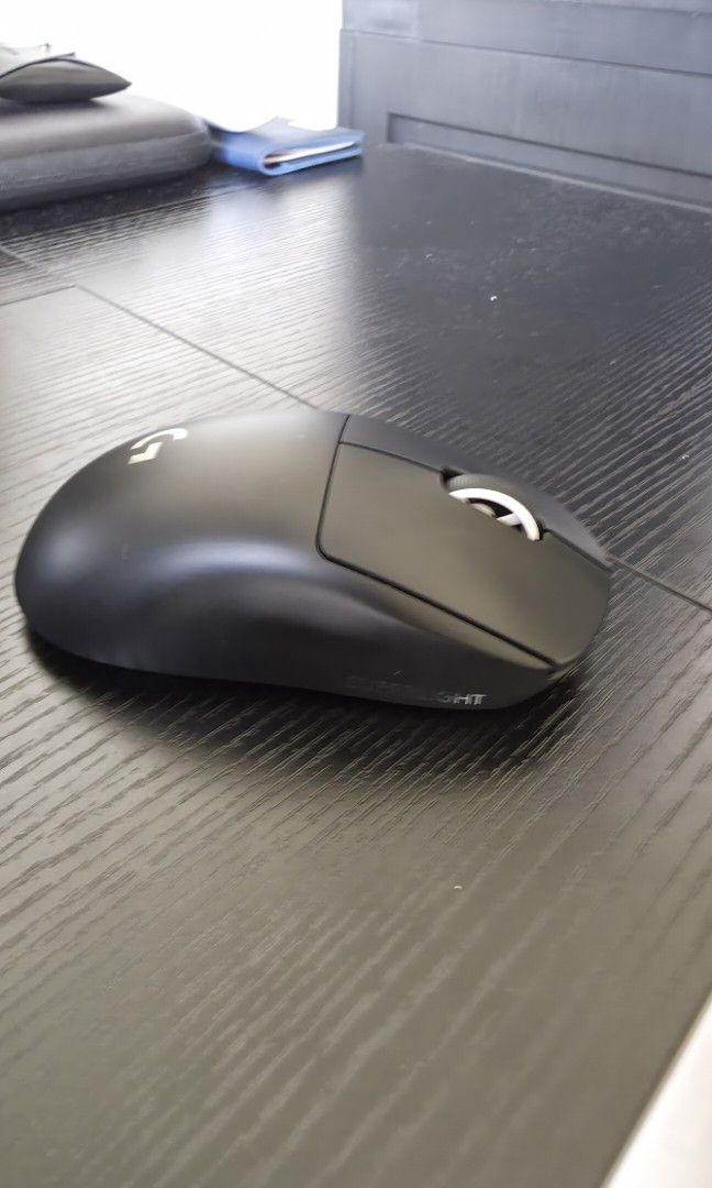 Logitech Pro X Superlight Gaming Mouse (Black) (Category: Mouse & Mousepads) located in Taguig. Submitted by decluttering-no-trades (Listing ID 1442570734, Image 2). Description: issue: double click from time to time battery life is still good. no box but original charging cable included.
