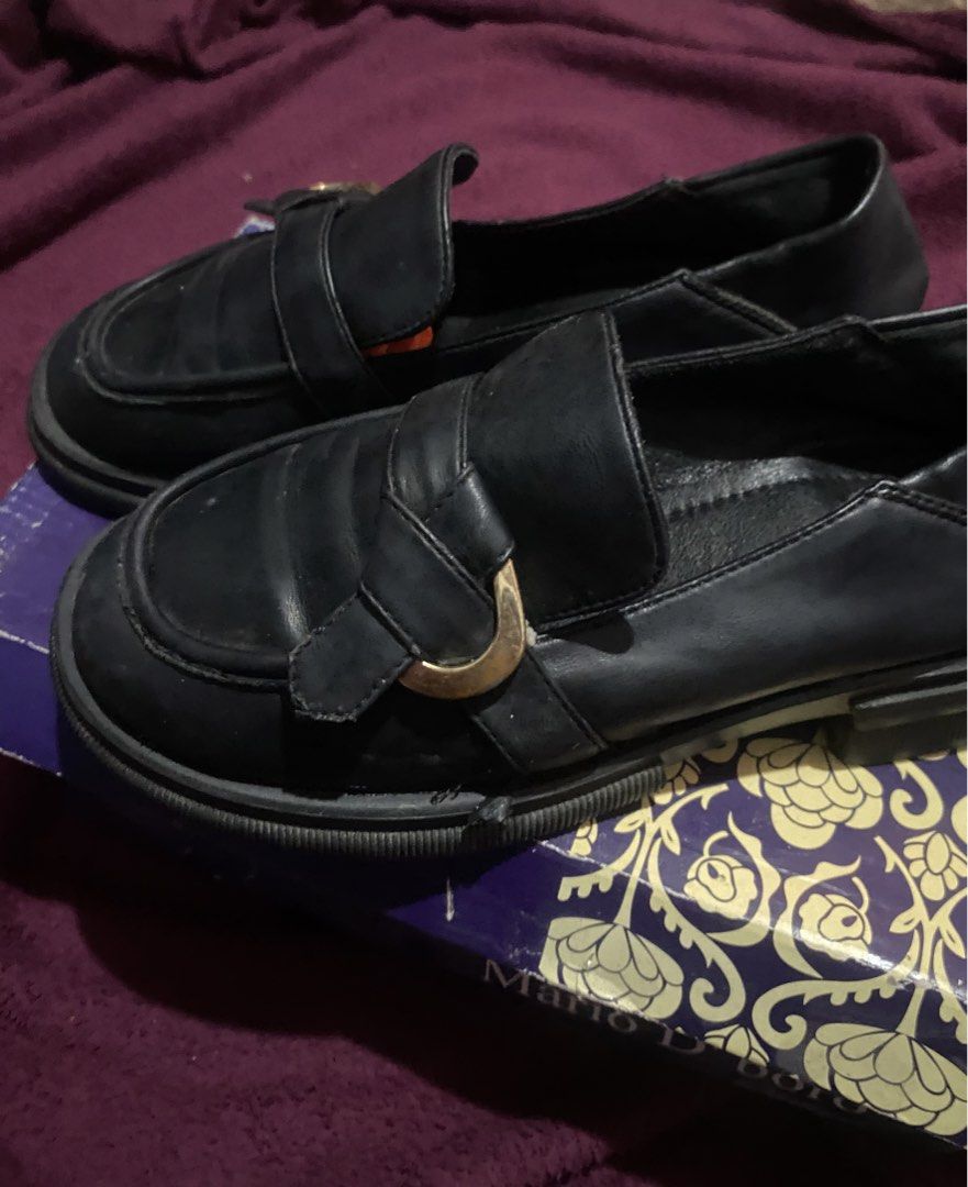 mario d’ boro black loafers (Category: Loafers) located in Manila. Submitted by wellovedbysa (Listing ID 1442647745, Image 3). Description: - PAMIGAY SALE! - orig price: 1899 - good as school shoes - rfs: decluttering.