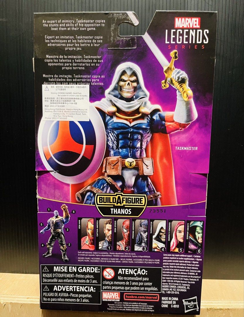 Marvel Legends TASKMASTER (Category: Toy Figures) located in Singapore. Submitted by tituswhyte (Listing ID 1442657500, Image 4). Description: Marvel Legends Comic TASKMASTER 6” scale action figure by Hasbro Figure is new in box. Delivery can be arranged for $5.