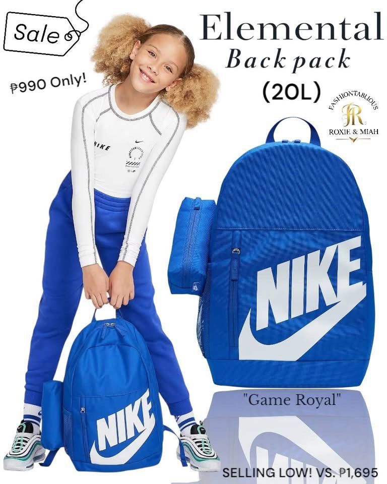 Nike Elemental Backpack (20L) ‘Game Royal’ 💙 (Category: Backpacks) located in Mandaluyong City. Submitted by luxprelovedbagsparadise (Listing ID 1442691299, Image 2). Description: 🎒💙 SALE ALERT! ONLY ₱990 EACH 💙🎒 Nike Elemental Backpack (20L) ‘Game Royal’ ✨ 2 Pieces Available Only! ❌ SRP: ₱1,695 🔥 SALE PRICE: ₱990 ONLY Looking for a stylish, lightweight, and functional backpack? The Nike Elemental Backpack is perfect for school, work, trave
