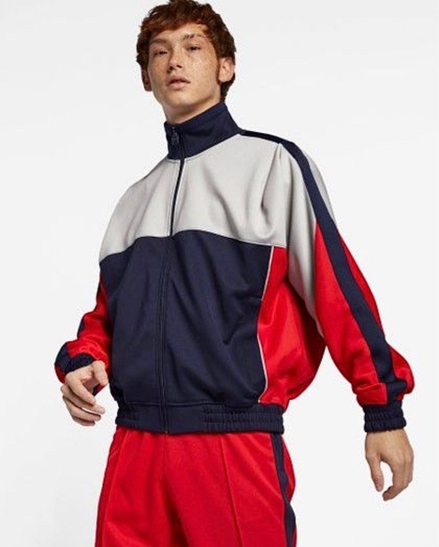 NIKE LAB x MARTINE ROSE TRG TRACK JACKET (Category: Coats, Jackets and Outerwear) located in Cavite. Submitted by ___layern0ne (Listing ID 1442687973, Image 1). Description: Tagged Size: M Armpit to Armpit (front): 31.5 inches Shoulder to Shoulder: 17.5 inches Sleeve Length: 25.5 inches Length: 26 inches Measured laid flat and at its longest point | Stretchable material Slightly wrinkled due to storage Overall Condition: The item is in great, fun