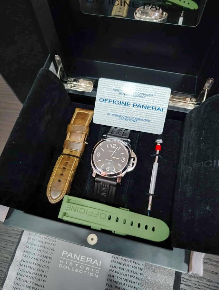 PAN LUMINOR 44MM ✨ (Category: Luxury Watches) located in Manila. Submitted by kristinepenafiel (Listing ID 1442647861, Image 2). Description: PAN LUMINOR 44MM ✨ ₱208,000 ✔️Complete Set ✔️Manual Winding Movement Model: PAM 000 ✨Case Size: 44mm ✨Black Dial ✨Condition: 9/10 Built for enthusiasts who appreciate strong wrist presence and timeless military-inspired design, remains one of the most recognizable luxury sports watches ever created. Bold. I