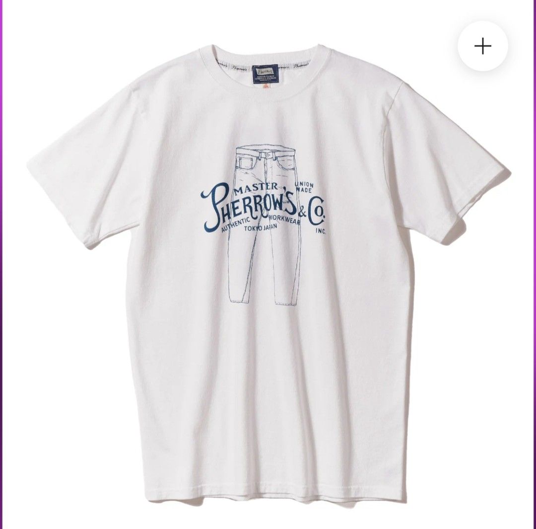 Pherrows & Co. Tokyo Japan White T-shirt (Category: Tshirts & Polo Shirts ) located in Paranaque City. Submitted by armoredclavio (Listing ID 1442675135, Image 2). Description: - Brand: Pherrows & Co. - Color: White - Design: Graphic print of jeans (front and back) - Origin: Made in Japan - Condition: Brand new, still in original packaging.
