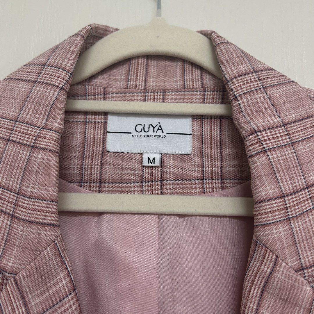 Preloved | Pink Plaid Blazer (Category: Coats, Jackets and Outerwear) located in Caloocan City. Submitted by trisdeclutters (Listing ID 1442703541, Image 3). Description: Last price already Bust: 38" when closed Length: 29" Sleeve length: 23.5" With inner lining Used only once for a presentation No flaws, good as new ‼️no reservations, exchange, cancellation, return, refund‼️.