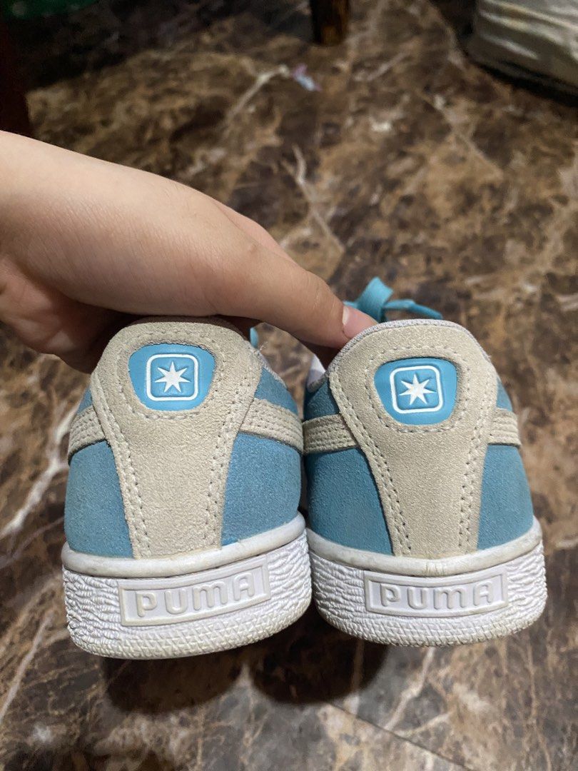 puma suede sneakers (Category: Sneakers) located in Manila. Submitted by wellovedbysa (Listing ID 1442644710, Image 3). Description: - authentic puma suede sneakers - unique color! 🩵 - still in very good structure, just needs cleaning - 37.5 on tag - still negotiable! just dm me 💌 - rfs: decluttering.