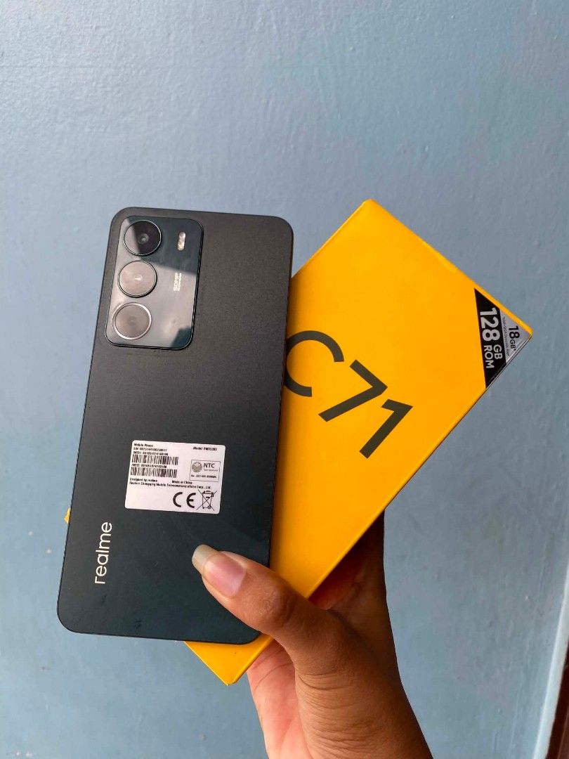 Realme c71 (Category: Realme) located in Caloocan City. Submitted by jov014 (Listing ID 1442728643, Image 1). Description: For sale REALME C71 18ram 128GB Storage 6.67 inches display 50mp Rear Camera 5mp Front Camera 6300 Mah Battery unit and box makinis pwede sa maarte , matagal malobat 6k.