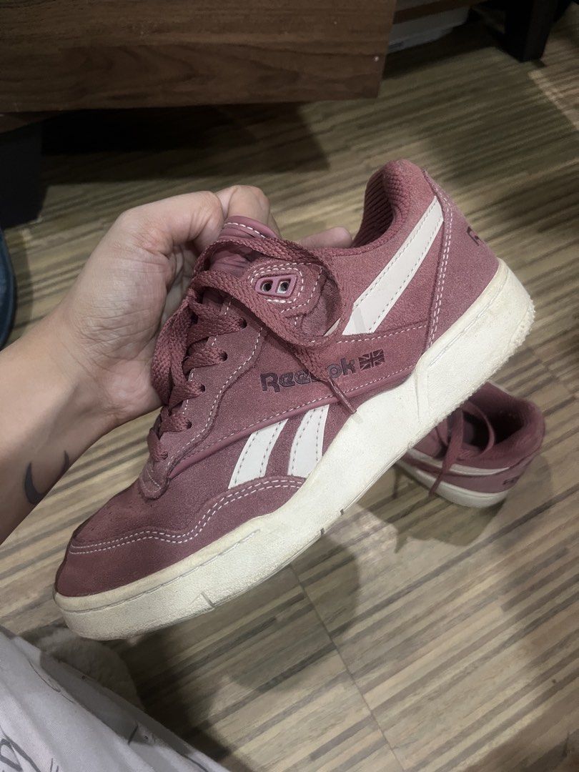 Reebok Sneakers - Rose Pink Suede (Category: Sneakers) located in Antipolo. Submitted by tomale1 (Listing ID 1442557359, Image 3). Description: - Rose pink Reebok sneakers - Classic suede material - Iconic Reebok side stripes - Lace-up closure - White sole - Perfect for casual outfits -Size 7 Womens.