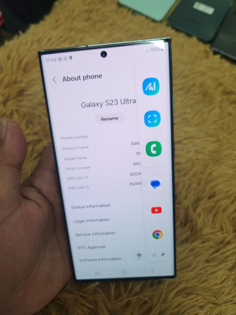 Samsung S23 Ultra 12/256 (Category: Samsung) located in San Juan City. Submitted by wainefreygadgetshop (Listing ID 1442707034, Image 2). Description: Samsung S23 ULTRA 12/256gb (PLEASE SEARCH MO NALANG FULL SPECS) ALL GOODS AT WORKING NO REPAIR HISTORY NO LCD ISSUE GAMING PHONE PEDE PANG BACK UP PHONE SCREEN TESTED SIGNAL TEST CAMERA SOBRANG LINAW HONEST ISSUE ILALAGAY SA NOTE KUNG MERON MAN PARA AWARE KA! Note* Magasgas lalo na lower part kaya 