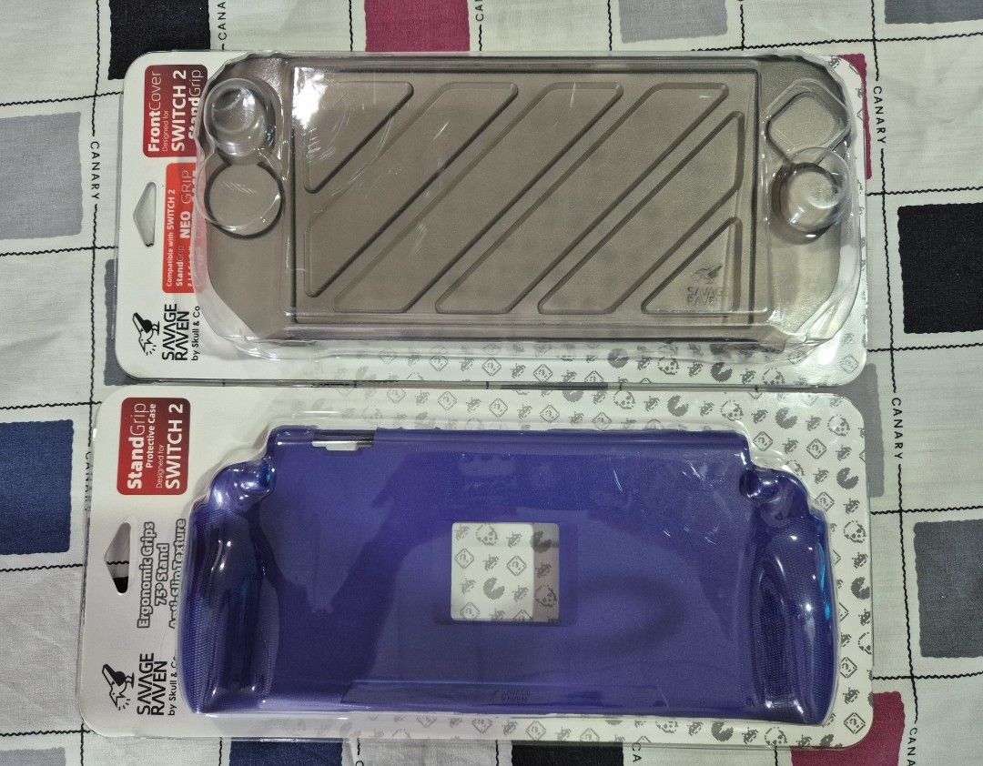 Savage raven Standgrip + front cover for Nintendo switch 2 (Category: Cases & Covers) located in Quezon City. Submitted by ulan_g (Listing ID 1409115968, Image 3). Description: savage raven skull & co standgrip for nintendo switch 2 galactic purple, used only for a day just to compare with other grips. will include savage raven front cover (black) payment via gcash shipping via JnT, lalamove, LBC.