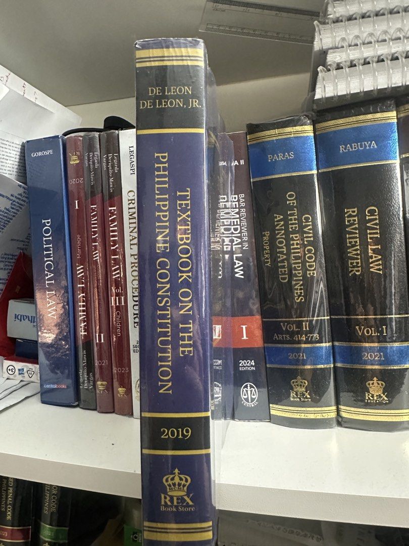 Textbook on the Philippine Constitution (De Leon) 2019 (Category: Textbooks) located in Quezon City. Submitted by eb.closet (Listing ID 1442623808, Image 3). Description: - Textbook: Philippine Constitution by Hector S. De Leon & Hector M. De Leon, Jr. - Publisher: Rex Book Store - Edition Year: 2019 - Key Topics Covered: Business Law, Taxation, Agrarian Reform - Includes: Constitution for college students - Ideal For: Law students and college st