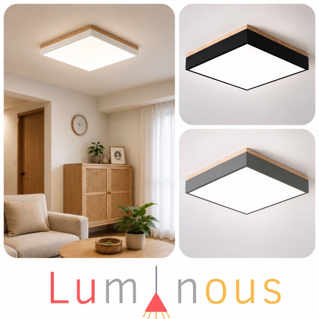 Tim Square Led Ceiling Light (Category: Lighting) located in Singapore. Submitted by luminous_sg (Listing ID 1042575407, Image 1). Description: Click on my Profile to see more Designs !! http://carousell.com/luminous_sg Ready Stock ! Click for more Pictures ! Tim Square LED Ceiling Light Available in Black White Grey Simple, Practical and Minimalist Ceiling Light Super Thin, only 6cm in thickness !! 4 Different Types to Choose From Thickness: 60m