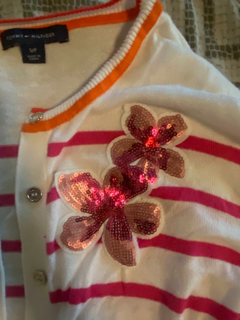 Tommy Hilfiger Striped Cardigan with Sequins (Category: Coats, Jackets and Outerwear) located in Makati City. Submitted by s_mimi (Listing ID 1442616649, Image 3). Description: .