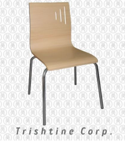TPR-MET-004 | Wood Accent Stackable Chair (Category: Chairs) located in Caloocan City. Submitted by jimtapitan_trishtinecorp. (Listing ID 1442606790, Image 1). Description: - Modern chair design - Light wood seat and backrest - Curved backrest with three vertical slits - Sleek, silver-toned metal legs - Sturdy construction - Ideal for dining areas or office spaces DISCLAIMER: Price is for Posting Purposes Only.