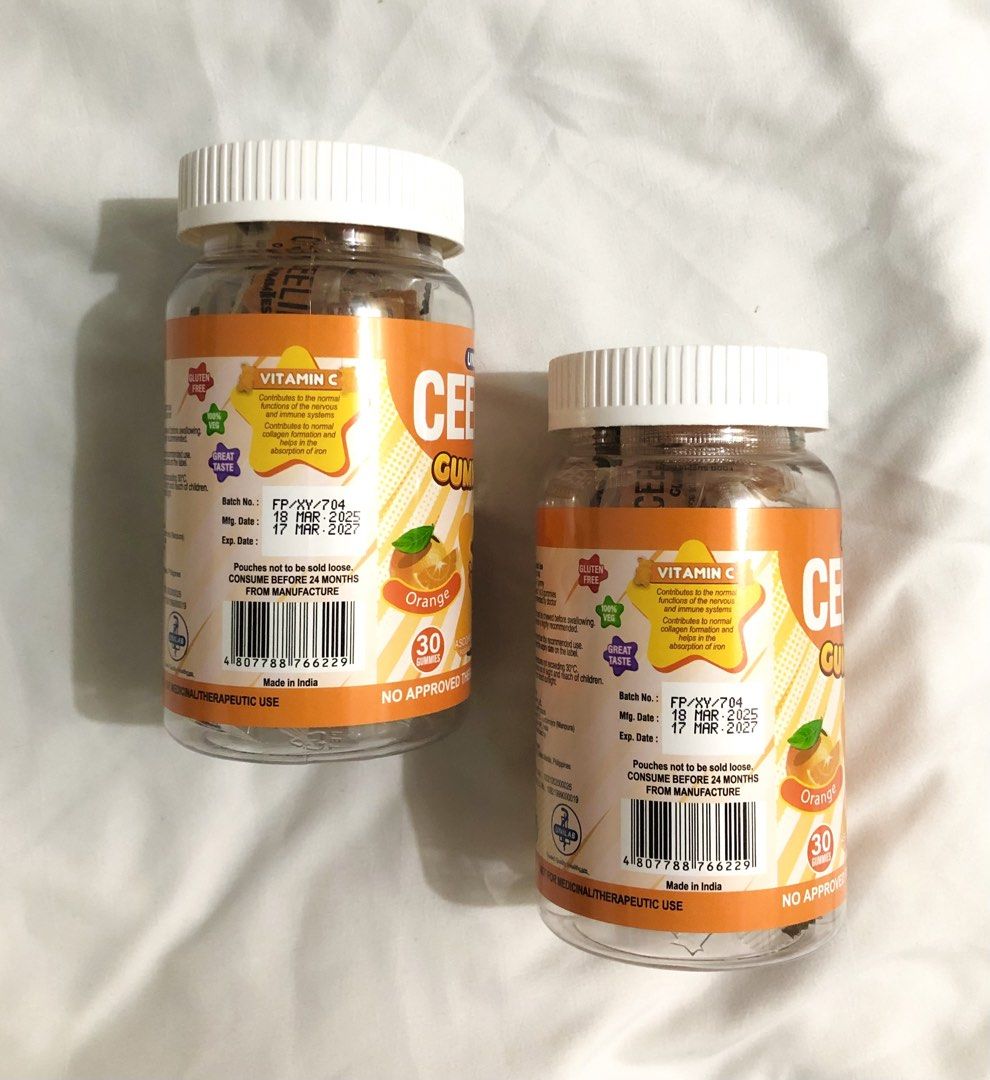 Unilab Ceelin Gummies (30 Gummies) (Category: Health Food, Drinks & Tonics) located in Pasig City. Submitted by shelovedd_ (Listing ID 1442703713, Image 2). Description: Unilab Ceelin Gummies (30 Gummies) Brand New Bought from Watsons SM North 200 - Each 350 - Take All 🚫 Strictly no return, no refund 📍 Meetup: Pasig PLDT Rotonda / Pasig Jollibee Rotonda 🚚 Lalamove/J&T (buyer should shoulder the delivery fee).