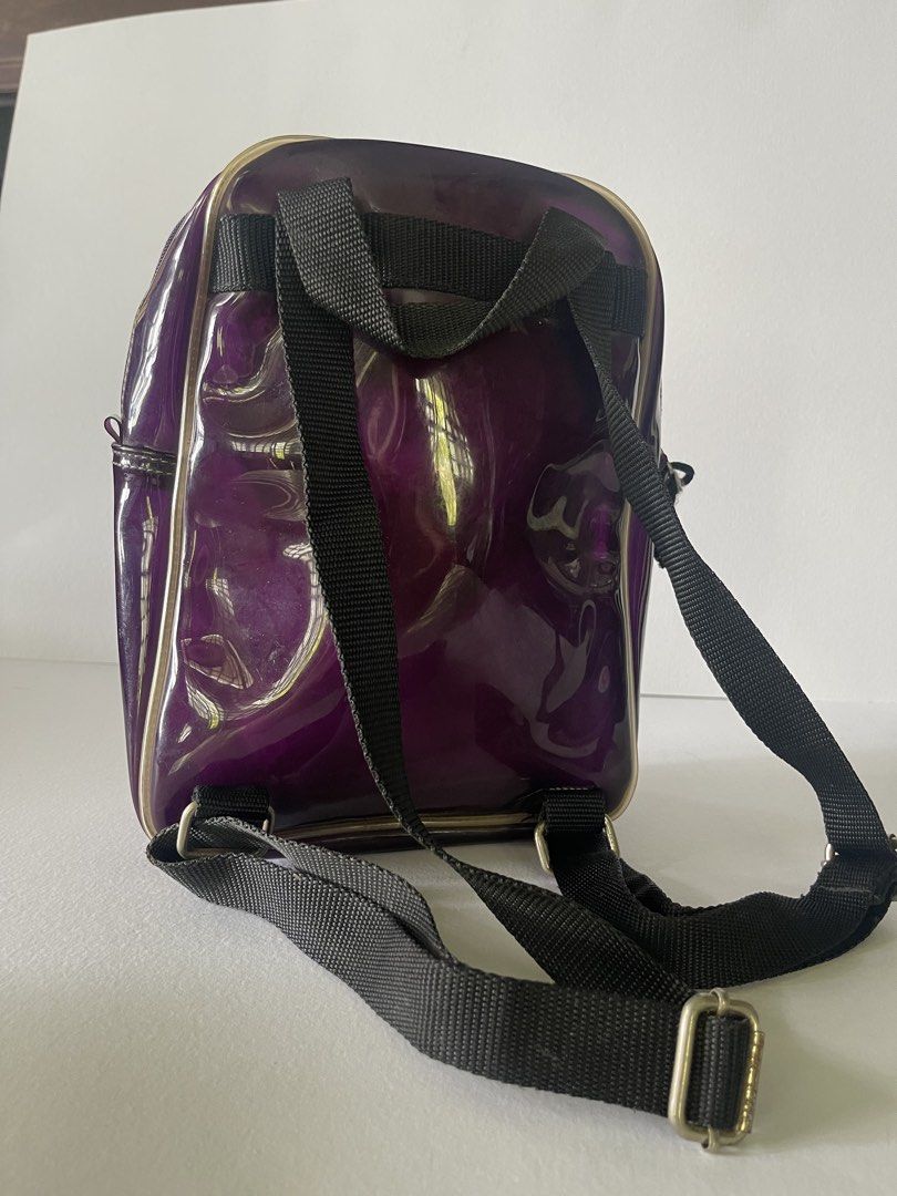 Vintage Y2K Esprit Purple Patent Mini Backpack (Category: Backpacks) located in Lucena. Submitted by secondspinph (Listing ID 1442557107, Image 3). Description: - Cute mini backpack from Esprit from the late ‘90s (personally used, pasalubong from the US) - Shiny purple patent pvc material - Adjustable straps - Front zip closure - Small size, perfect for essentials - Shows some wear on zipper pull and straps - willing to send additional pics/vids,