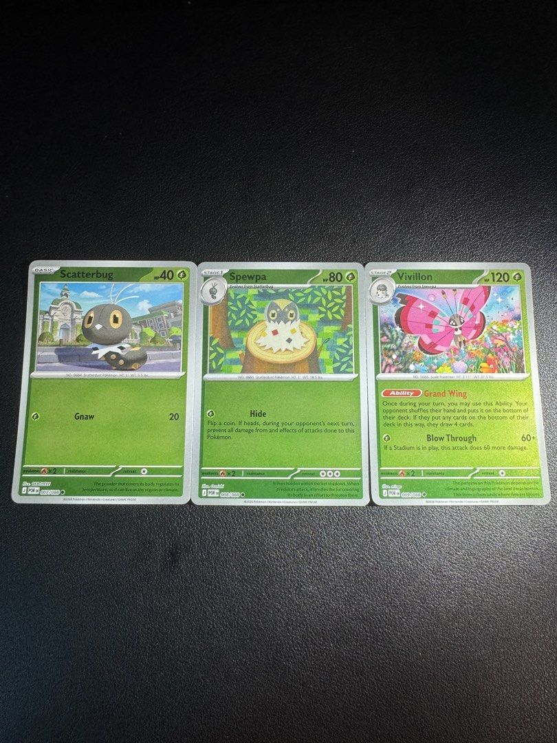 $1 Each [Grass] Cute Card! WTS Pokemon TCG| Beautifly| Bellsprout| Tangela| Oddish| Wurmple| Budew| Chikorita|Applin|Lotad|Chespin| Ascended Heroes| Janks|Bulk (Category: Raw Cards) located in Singapore. Submitted by manycommons (Listing ID 1441740732, Image 3). Description: All Cards Available! $1 each for holo $0.50 for non holo Multiple copies available! sc @ 820183 normal mail + $1 tracked mail + $3 Cute cards [Psychic] https://carousell.app.