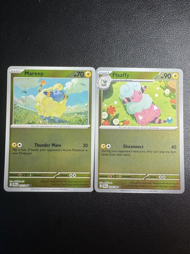$1 Each [Lightning] Cute Card! WTS Pokemon TCG| Raichu| Boltund| Wattrel| Yamper| Helioptile|Shinx|Dedenne|Mareep|Flaaffy|Chinchou|Lanturn| Ascended Heroes |Janks|Bulk (Category: Raw Cards) located in Singapore. Submitted by manycommons (Listing ID 1441740735, Image 3). Description: All Cards Available! $1 each for holo $0.50 for non holo Multiple copies available! sc @ 820183 normal mail + $1 tracked mail + $3 Cute cards [Psychic] https://carous
