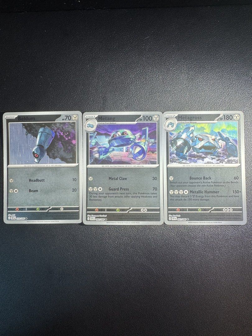 $1 Each [Metal] Cute Card! WTS Pokemon TCG|Togedemaru| Bronzor|Beldum|Gholdengo|Janks|Bulk (Category: Raw Cards) located in Singapore. Submitted by manycommons (Listing ID 1441740734, Image 2). Description: All Cards Available! $1 each for holo $0.50 for non holo Multiple copies available! sc @ 820183 normal mail + $1 tracked mail + $3 Cute cards [Psychic] https://carousell.app.link/1SoPbooR33b [Grass] https://carousell.app.link/j51wcRpR33b [Fire