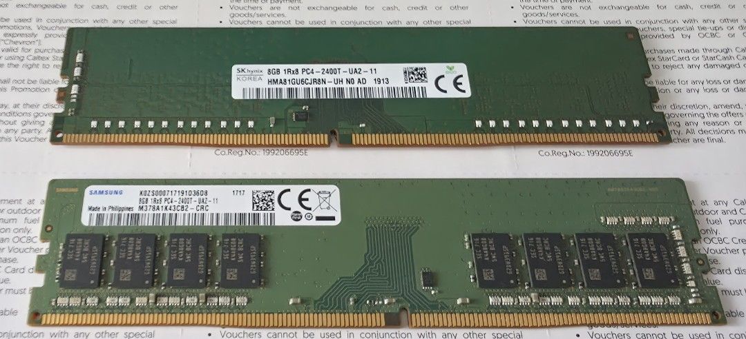 2x 8GB DDR4 RAM Modules - SK Hynix & Samsung