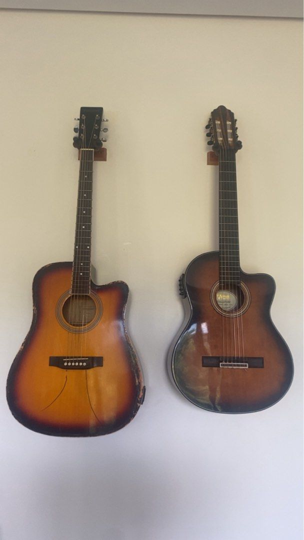 Acoustic & Classical Guitar (Valencia+Fernando) (Category: Musical Instruments) located in Manila. Submitted by lucassalunan (Listing ID 1442802074, Image 1). Description: Selling 2 of my guitars. Fernando AW-41EQ - ₱2500 Valencia VC564CE - ₱5500 The Fernando is older and has been used more but is still in playing condition. The Valencia is newer, has been used less, and is also still in playing condition. SPECIFICATIONS: Fernando AW-41EQ Acousti