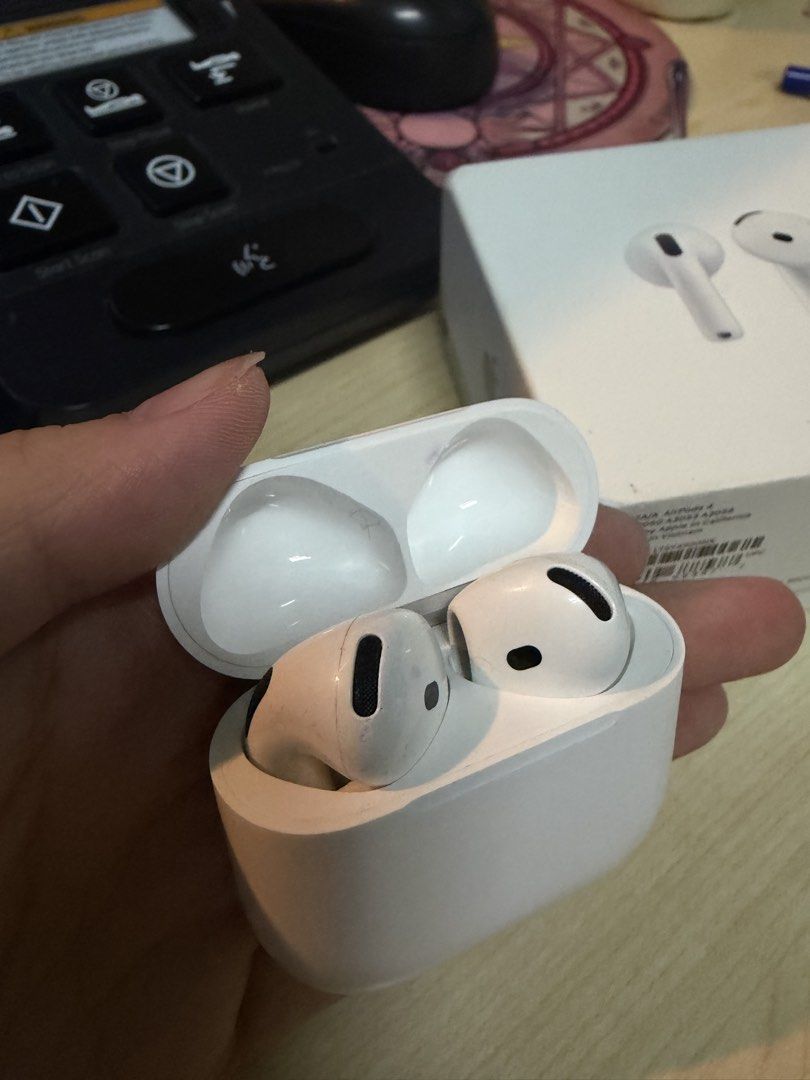 Airpods 4 (Category: Headphones & Headsets) located in Manila. Submitted by jcm1997 (Listing ID 1442765698, Image 3). Description: Original Airpods 4 Purchased last December 2025 Comes with box and free airpods case Minimal Scratch sa Left Earbud Rfs: di na nagagamit Price Negotiable Cavite Location.