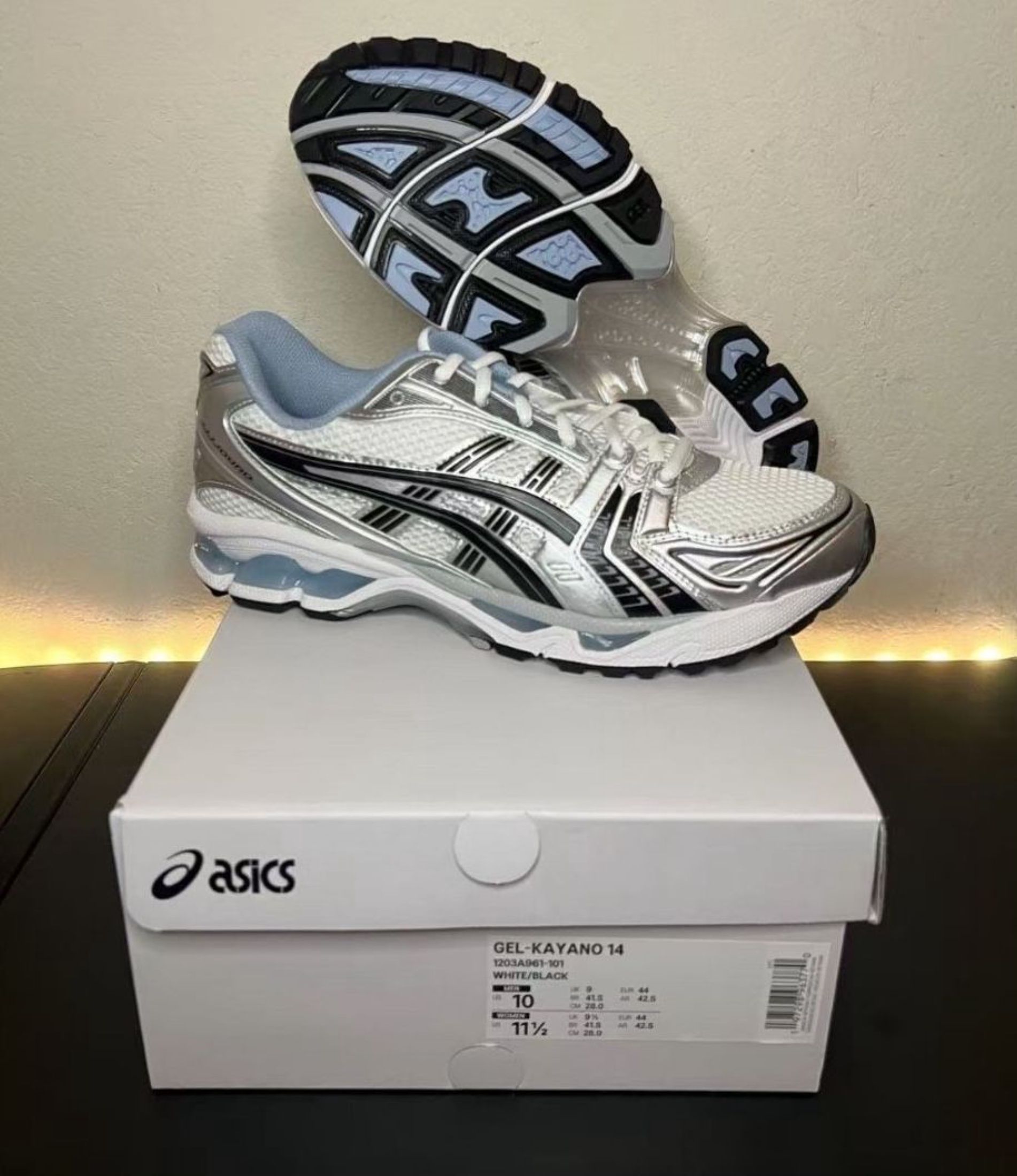 ASICS Gel-Kayano 14 Running Shoes White Navy Blue (Category: Sneakers) located in Singapore. Submitted by hepicwolfyt (Listing ID 1442881769, Image 1). Description: —— NEW ARRIVAL —— Asics ASICS Gel-Kayano 14 Running Shoes White Navy Blue New · Free Ship · COD 3-Day Confirm · Chat for Sizes.