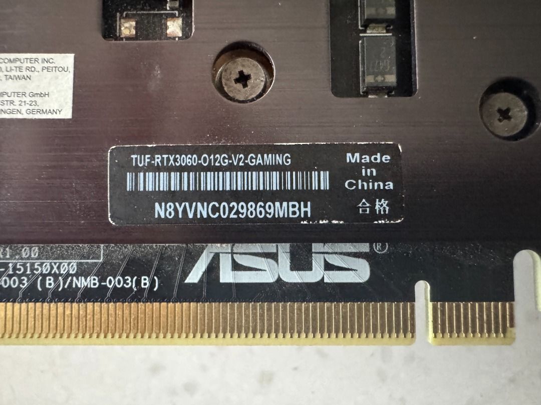 ASUS TUF RTX 3060 12GB GAMING GPU477535398842214402