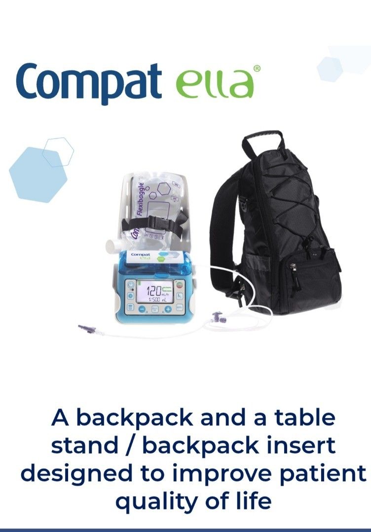 Backpack and Table Stand / Insert (Category: Medical Supplies & Tools) located in Singapore. Submitted by kikokikay (Listing ID 1442875231, Image 3). Description: - Compat Ella feeding tube backpack and table stand/backpack insert set - Enhances patient quality of life - Includes backpack and pump insert - Designed for portability and ease of use.