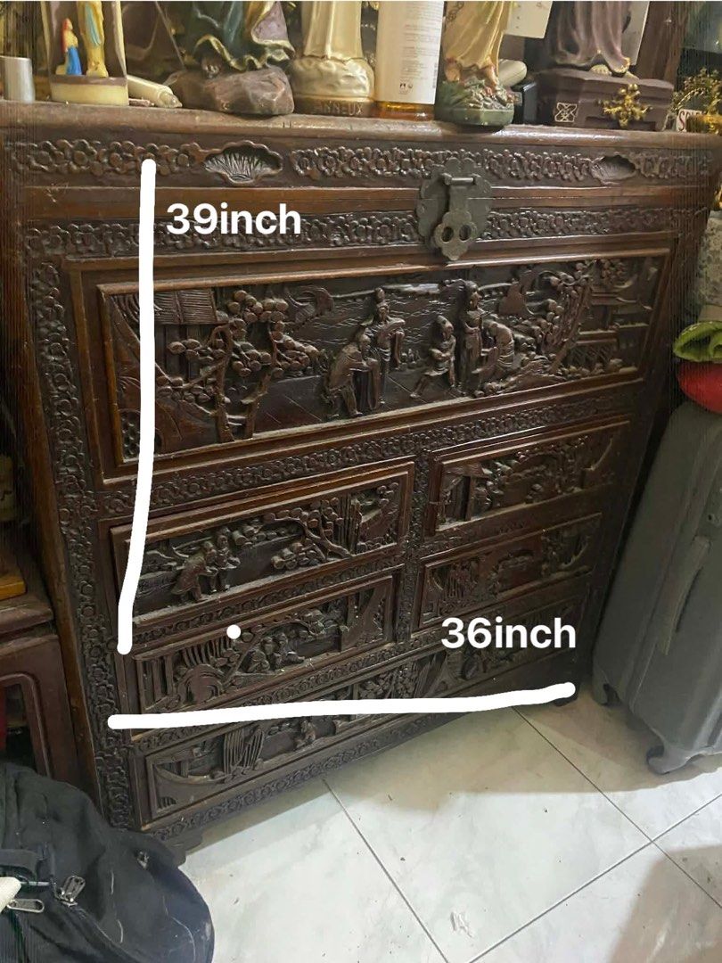 Baul and campers chess (Category: Shelves, Cabinets & Racks) located in Manila. Submitted by gabss01 (Listing ID 1442744772, Image 2). Description: Antique Baul Length 14inch Width 31inch campers chess Length 39inch Width 36inch.