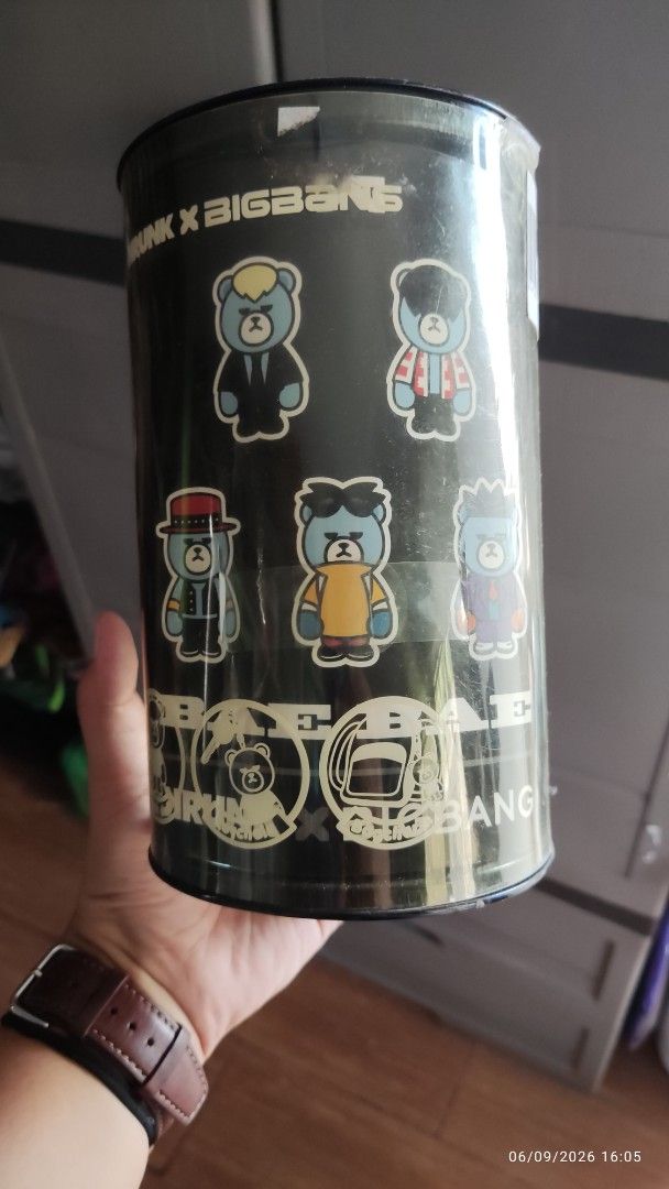 Bear Plush Toy in Display Case - KRUNK x BIGBANG (Category: Plushies & Soft Toys) located in Manila. Submitted by MNBegonia (Listing ID 1442805910, Image 2). Description: - Adorable KRUNK x BIGBANG bear plush toy. - Comes in a clear display case with KRUNK x BIGBANG designs. - Bear features a grumpy expression and a yellow jacket. - Perfect collectible for any BIGBANG enthusiast. - Unique and eye-catching item..