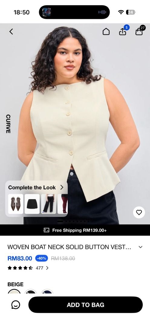 Beige Solid Button Vest (Category: Sleeveless) located in Kuala Lumpur. Submitted by boldfish-59d6 (Listing ID 1442837358, Image 1). Description: - Sleeveless vest - Boat neck design - Functional front buttons - Convenient pockets - Versatile for layering over tops or dresses i lost weight, but it was tailored for bigger chest. Looks better on xl-xxl.
