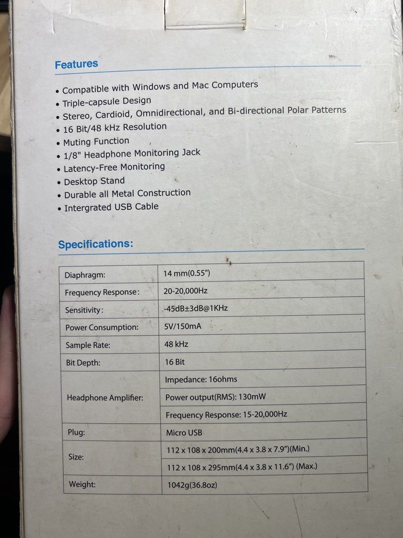 Boya BY-PM700 Microphone (Category: Microphones) located in Manila. Submitted by stoofly (Listing ID 1442891025, Image 3). Description: - USB Microphone -Tested Only (not used) - Brand new like condition - price slightly nego - Good quality mic for podcasts.