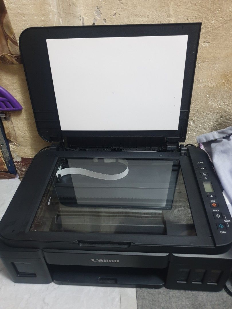 Canon PIXMA All-in-One Printer (Category: Printers, Scanners & Copiers) located in Santa Maria. Submitted by anne.msb (Listing ID 1442881727, Image 3). Description: - Black Canon PIXMA all-in-one printer - Functions: Print, Scan, Copy - Scanner lid opens to reveal glass - Ink cartridges visible on the side - Works well - Ideal for home or office use -supports borderless printing rfs: not using anymore.